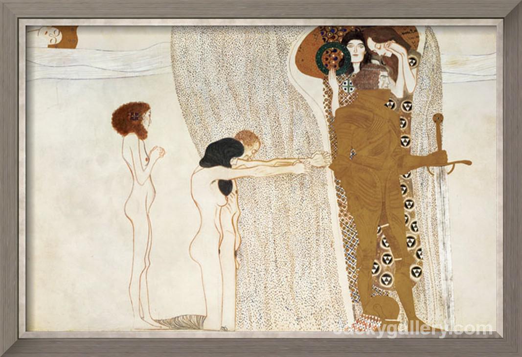 BEETHOVEN FRIEZE DESIRE FOR HAPPINESS, C. by Gustav Klimt paintings reproduction